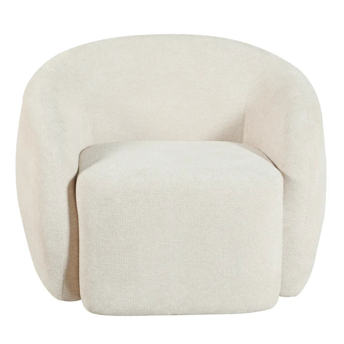 Norman Wyatt Home Aragon Swivel Tub Chair – Cream Woven Fabric Lounge Chair