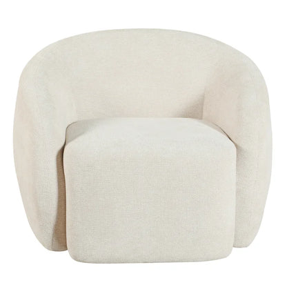 Norman Wyatt Home Aragon Swivel Tub Chair – Cream Woven Fabric Lounge Chair