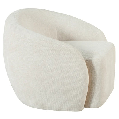 Norman Wyatt Home Aragon Swivel Tub Chair – Cream Woven Fabric Lounge Chair