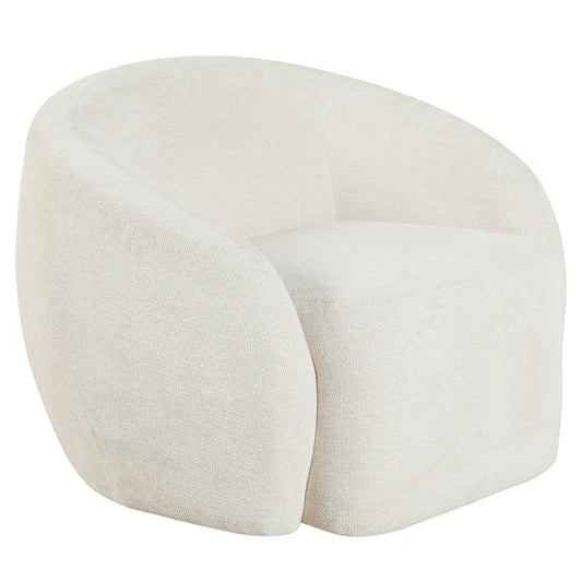 Norman Wyatt Home Aragon Swivel Tub Chair – Cream Woven Fabric Lounge Chair