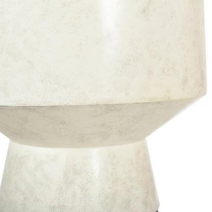 Norman Wyatt Home Cement White Pedestal Table – Modern Round Accent Table