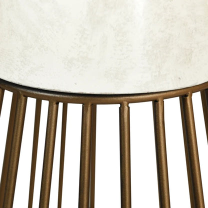 Norman Wyatt Home Cement White Pedestal Table – Modern Round Accent Table