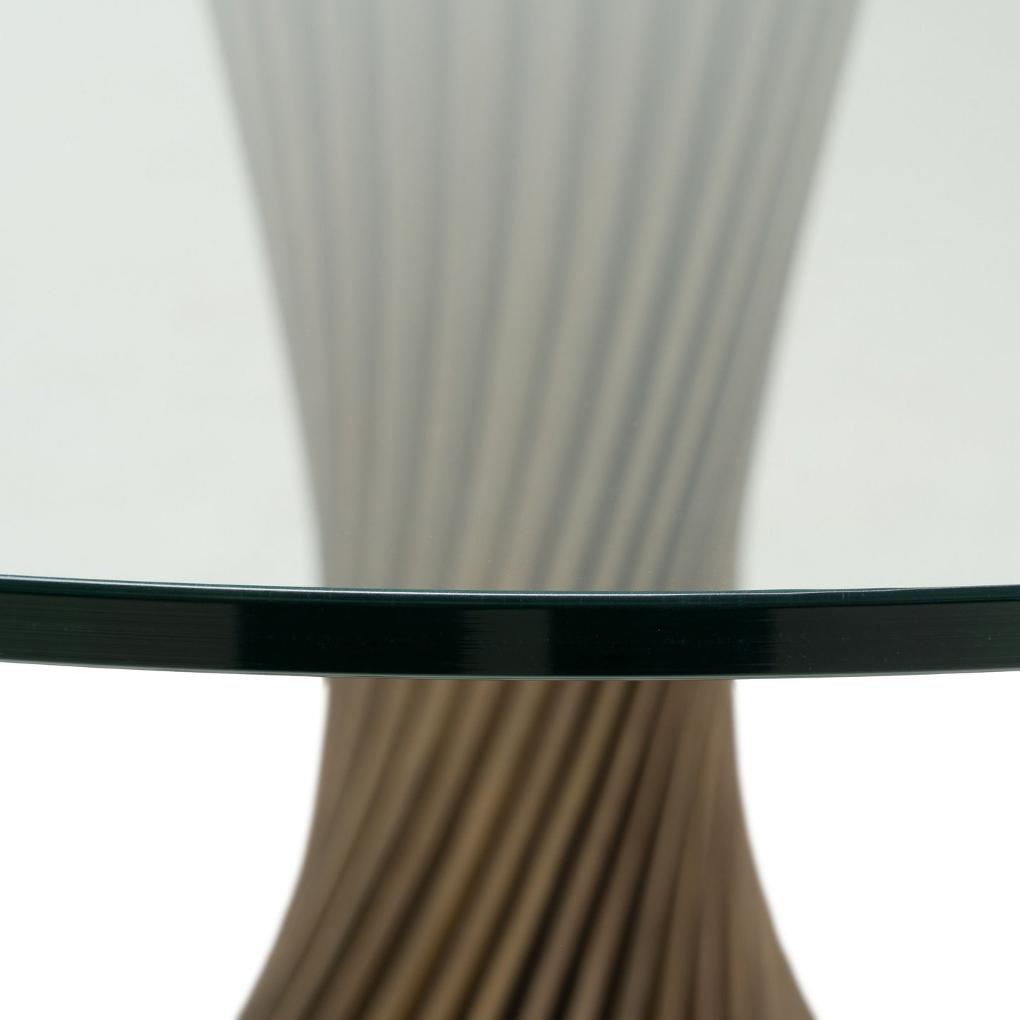 Ocasio Modern Glass and Grey Ash Round Dining Table