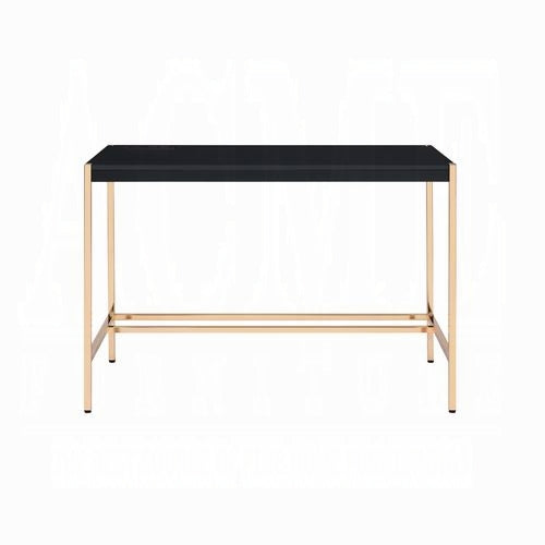 Midriaks Writing Black & Gold Finish Desk W/USB