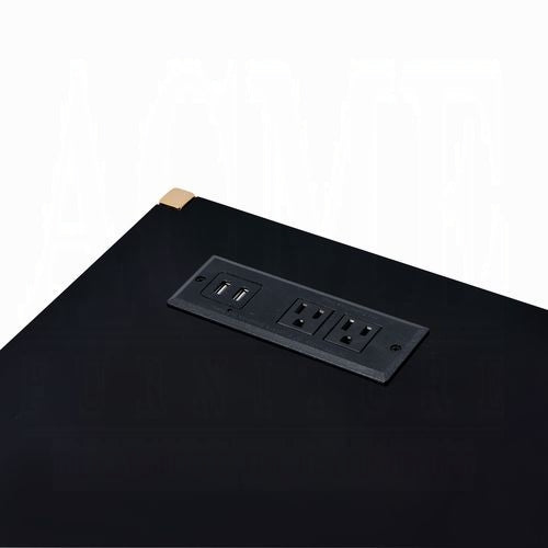 Midriaks Writing Black & Gold Finish Desk W/USB