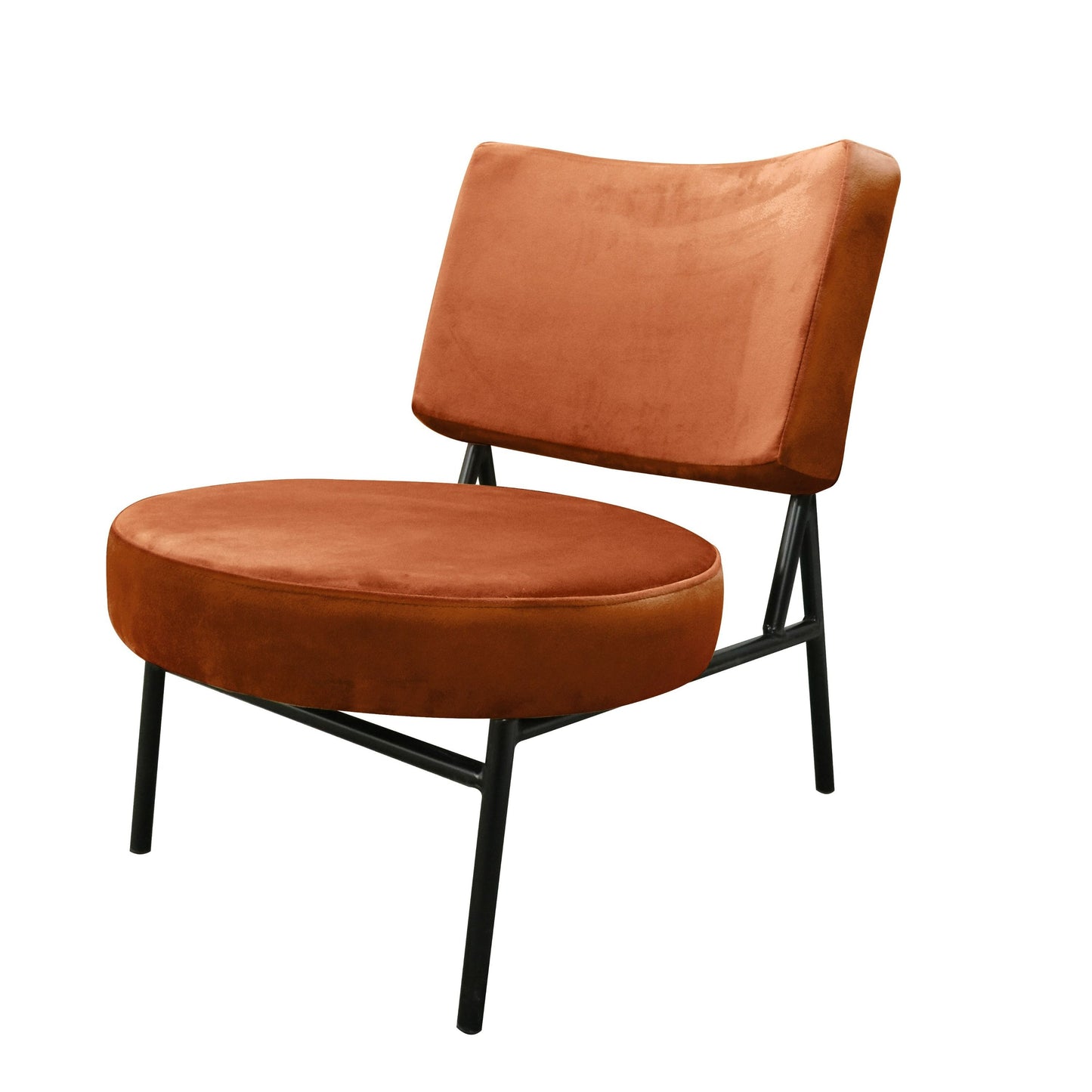 Modrest Sami Modern Orange Velvet Accent Chair