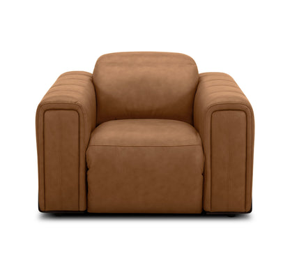 Divani Casa Sandstone Modern Brown Leather Recliner Sofa Set Electric Comfort Redefined