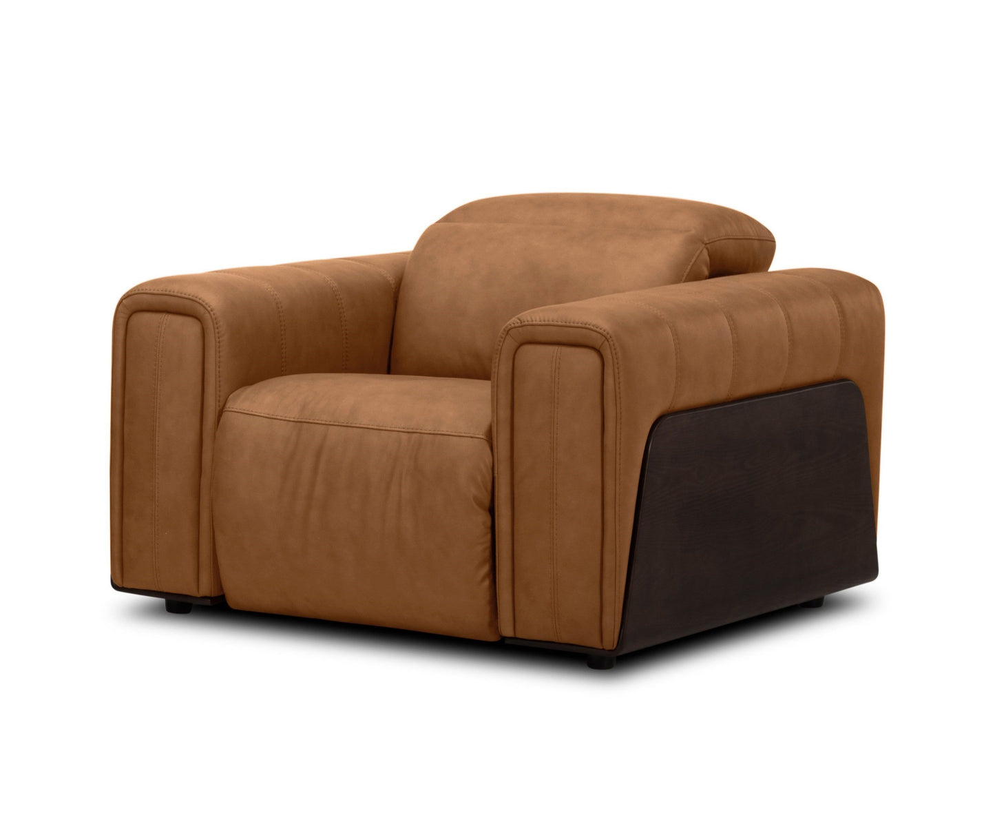Divani Casa Sandstone Modern Brown Leather Recliner Sofa Set Electric Comfort Redefined