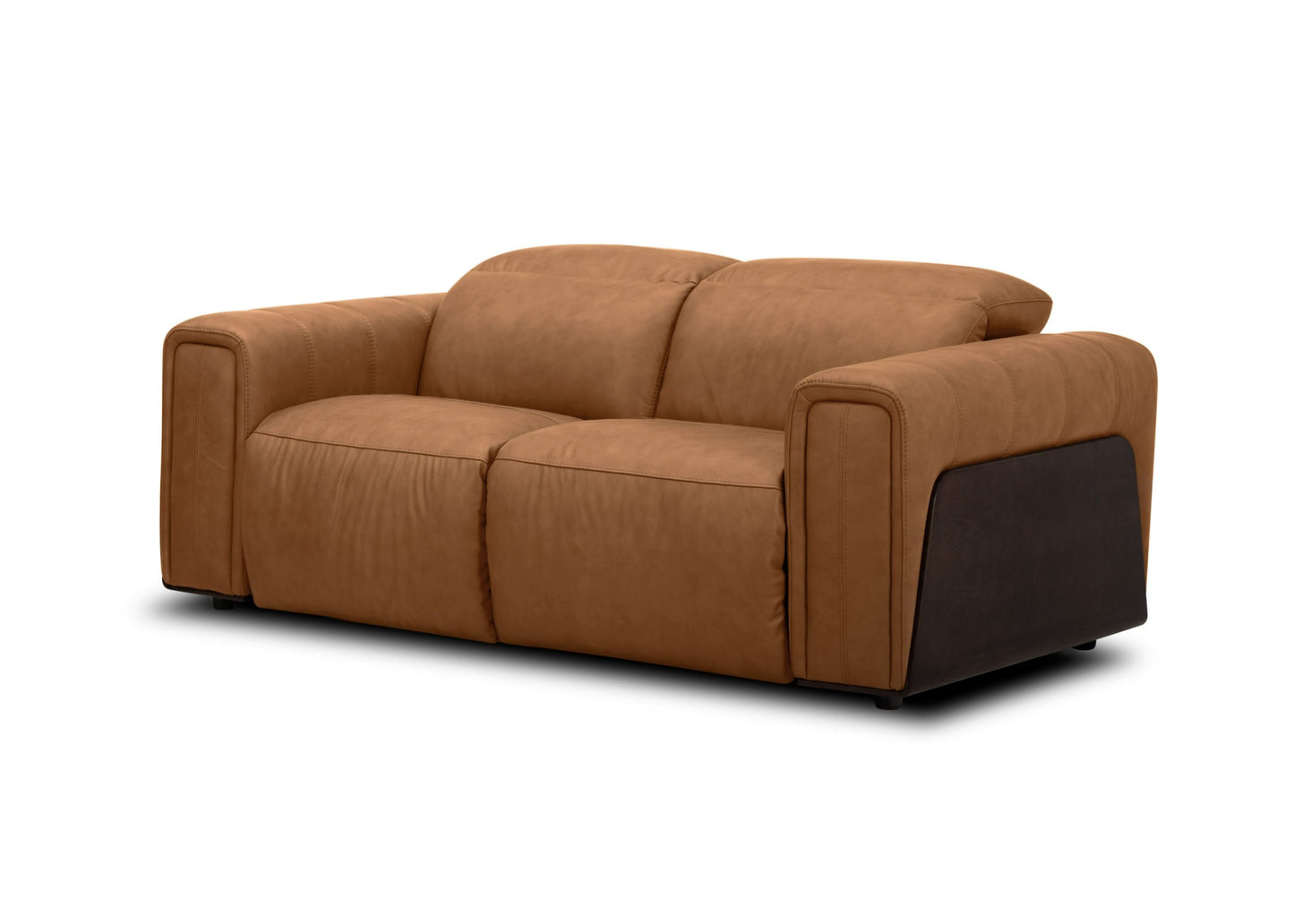 Divani Casa Sandstone Modern Brown Leather Recliner Sofa Set Electric Comfort Redefined