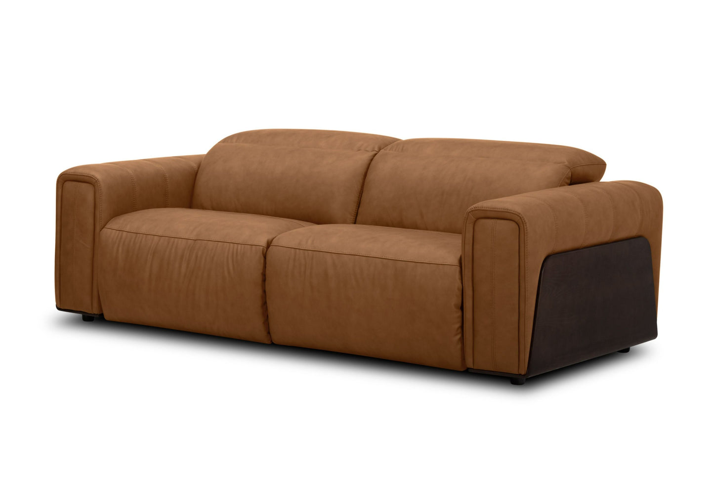 Divani Casa Sandstone Modern Brown Leather Recliner Sofa Set Electric Comfort Redefined