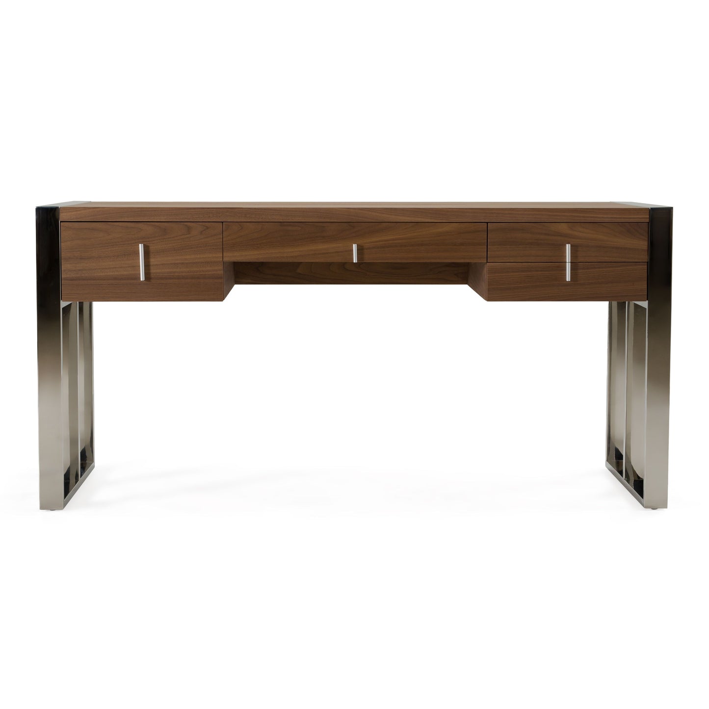 Orcutt Walnut Desk with Stainless Steel Legs
