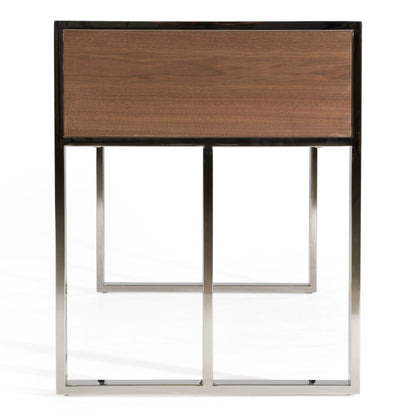 Orcutt Walnut Desk with Stainless Steel Legs