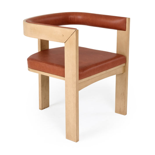 Nova Domus Oshana - Modern Rust Leatherette + White Oak Dining Chair