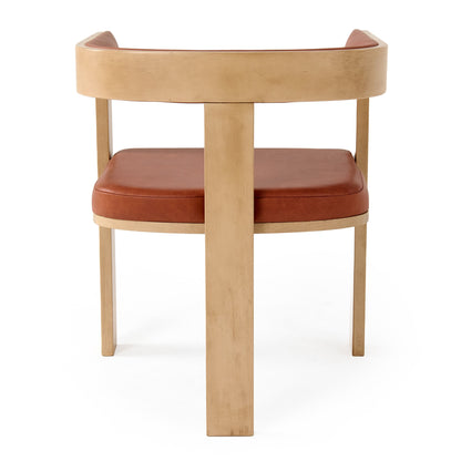 Nova Domus Oshana - Modern Rust Leatherette + White Oak Dining Chair