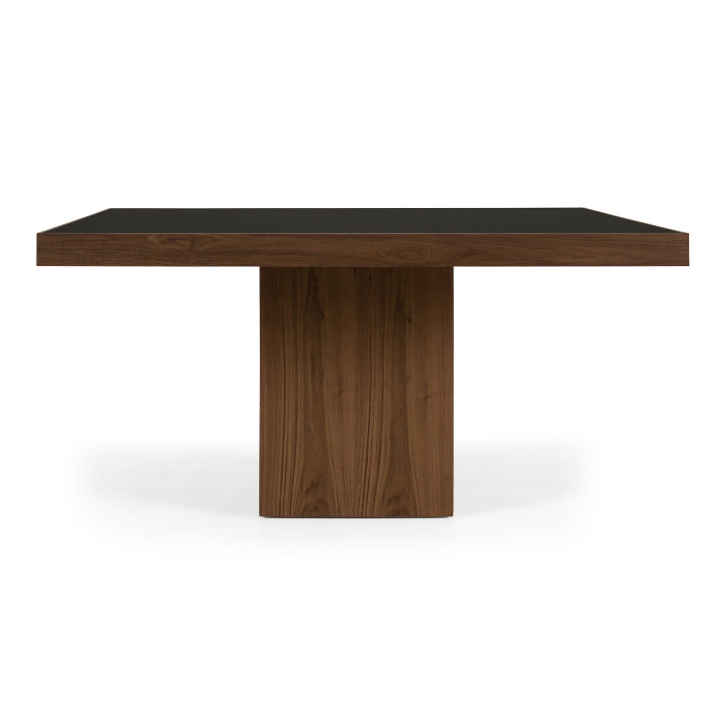 Osuna Black Glass and Walnut Dining Table