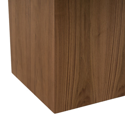 Osuna Black Glass and Walnut Dining Table