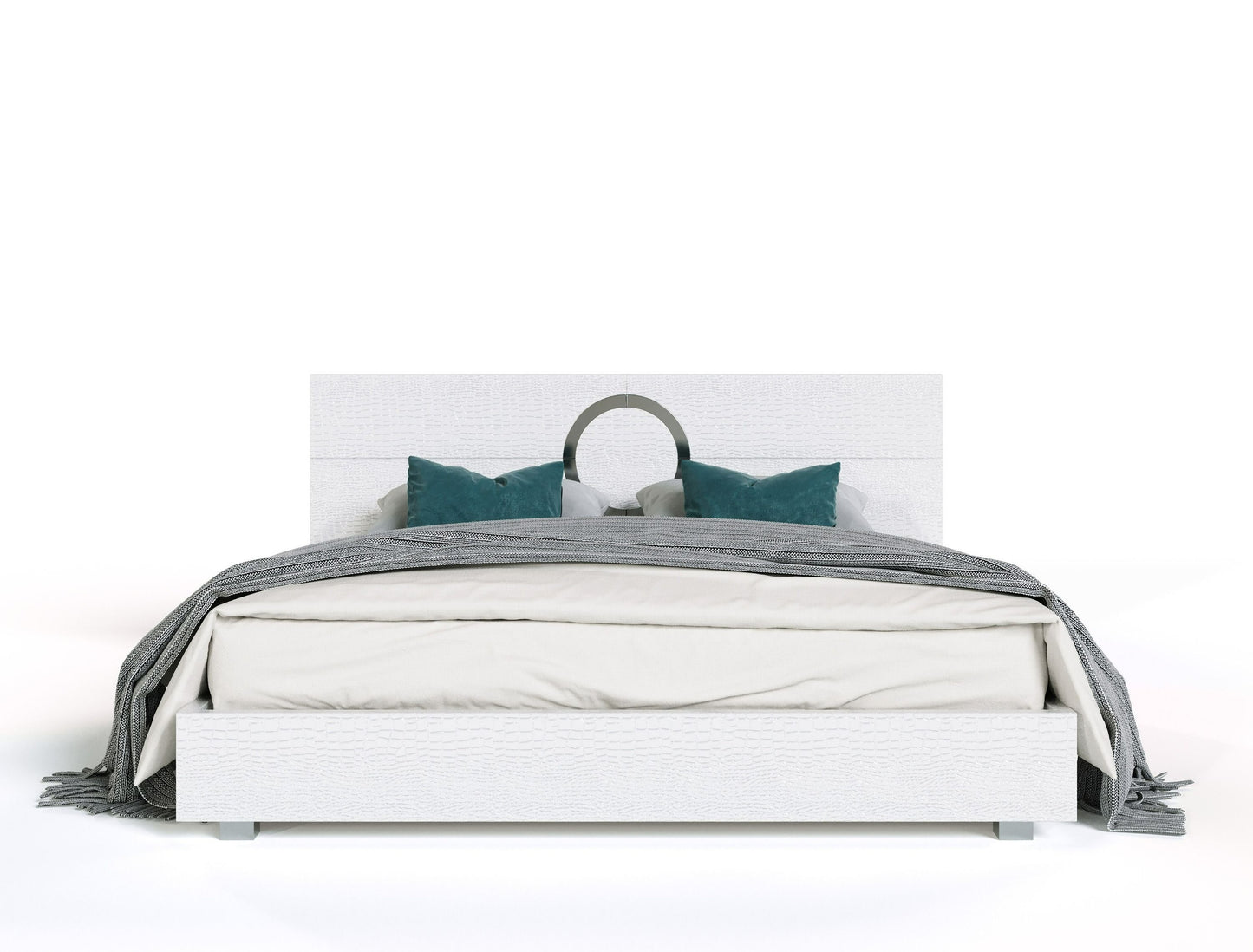 A&X Ovidius + Victoria - Modern White Crocodile Lacquer Bedroom Set