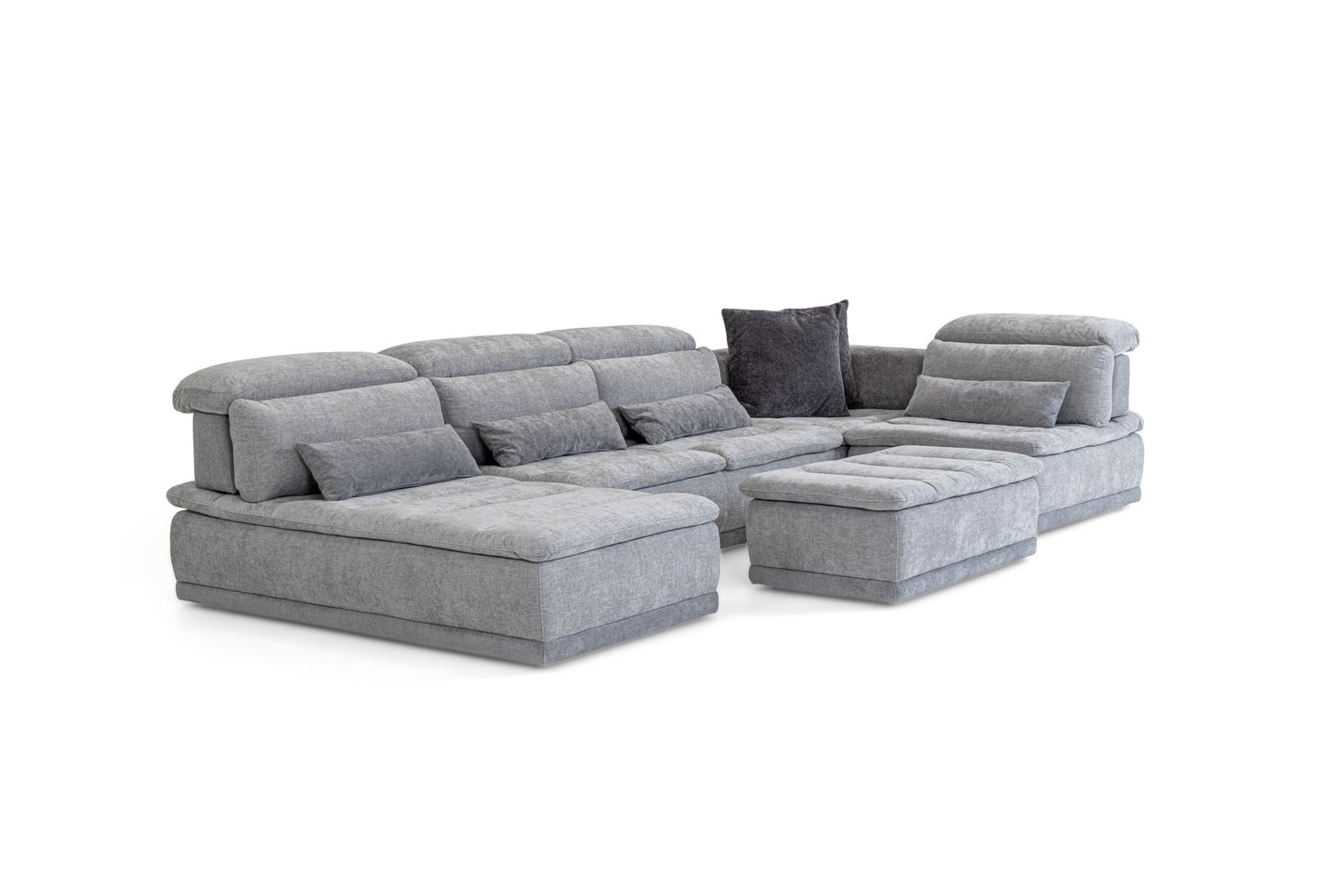 David Ferrari Panorama - Italian Modern Grey Fabric Modular Sectional Sofa