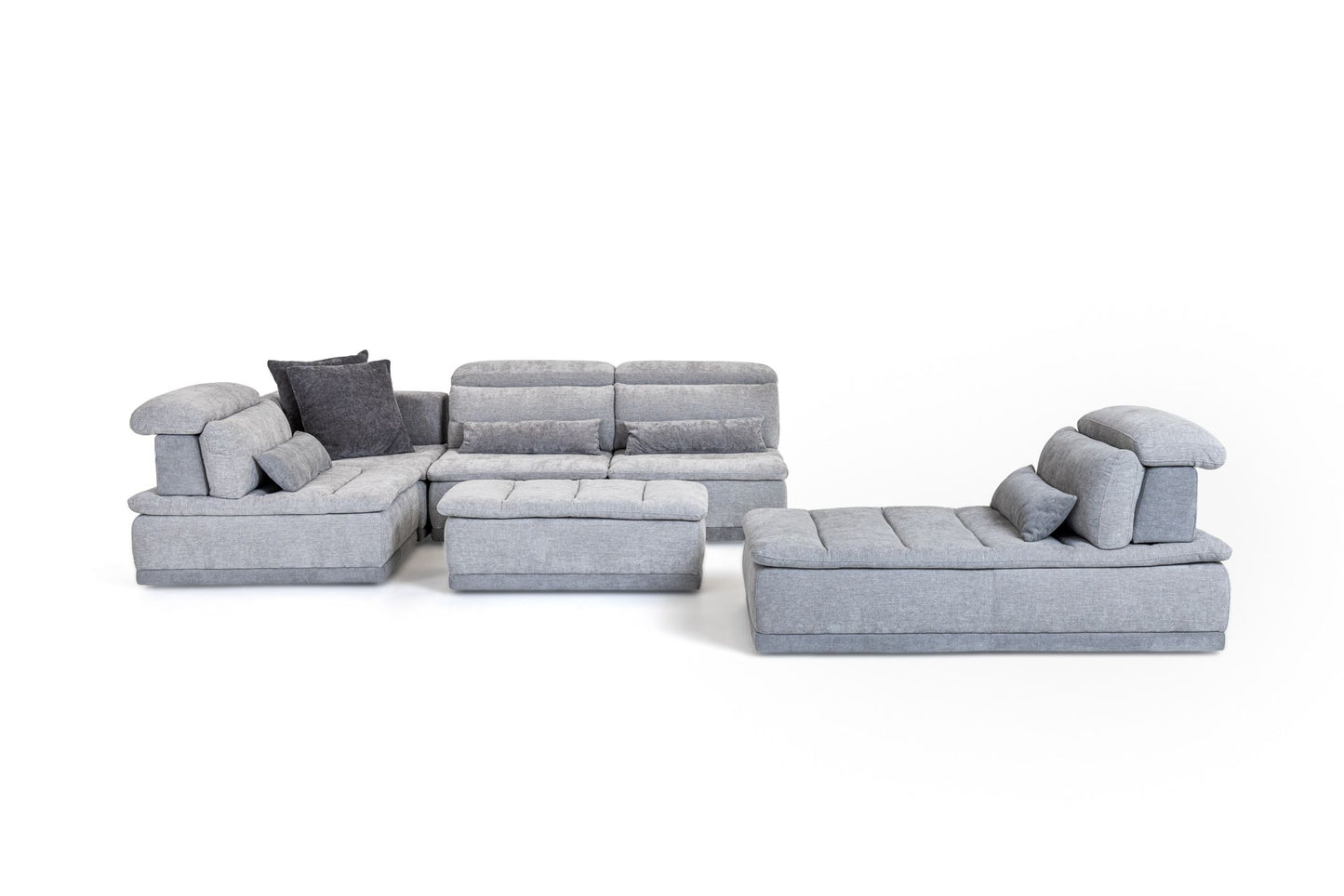 David Ferrari Panorama - Italian Modern Grey Fabric Modular Sectional Sofa