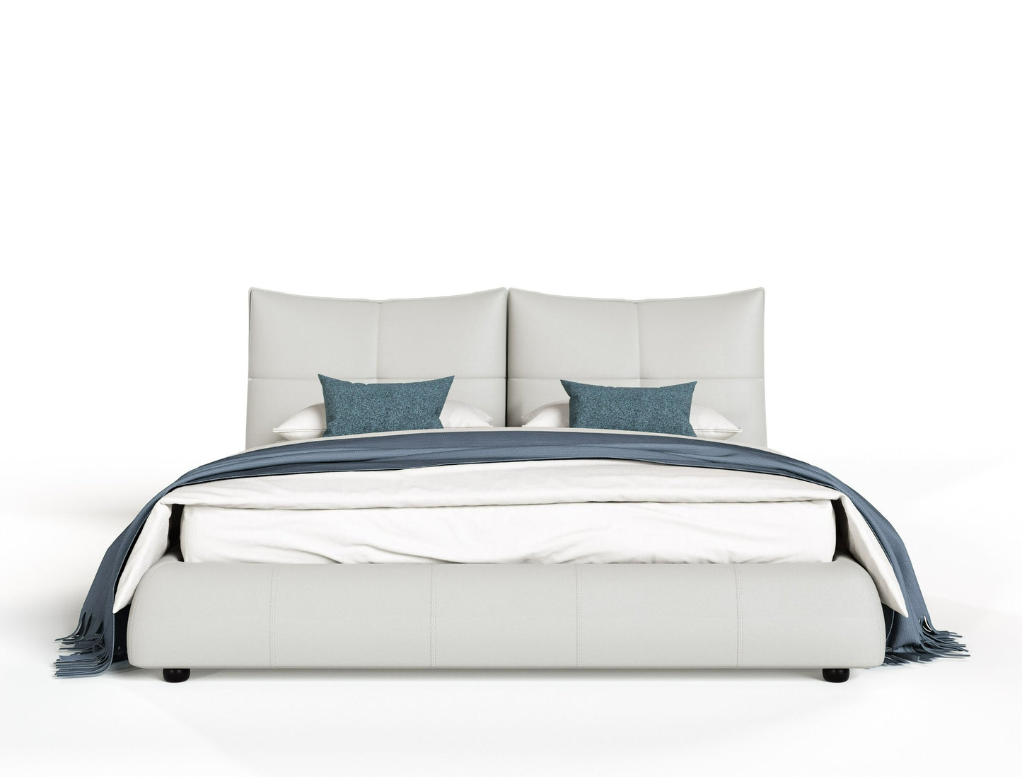 Modrest Patrick - Modern Light Grey Leather Bed