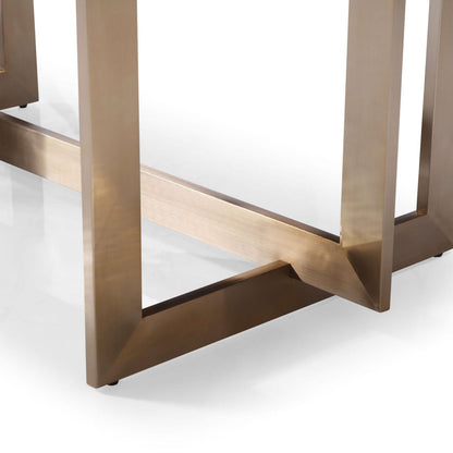 Pike Black Ash and Brass Rectangular Dining Table