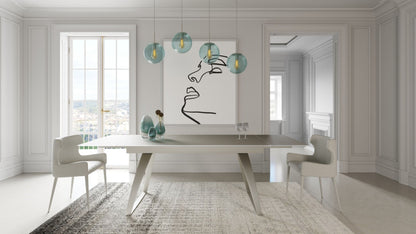 Pittson Extendable Grey Glass Dining Table