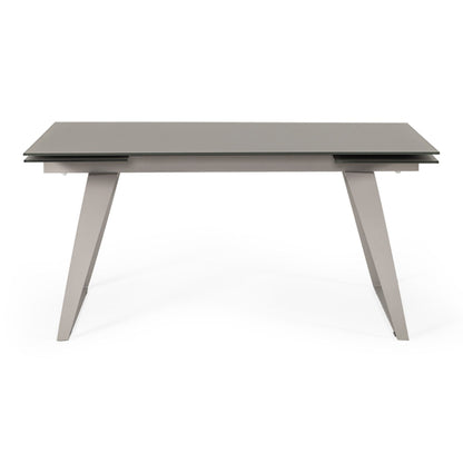 Pittson Extendable Grey Glass Dining Table
