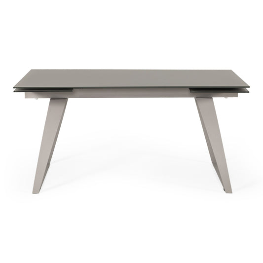 Pittson Extendable Grey Glass Dining Table