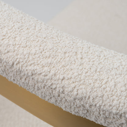 Modrest Pontiac - Modern Beige Sherpa & Gold Dining Chair