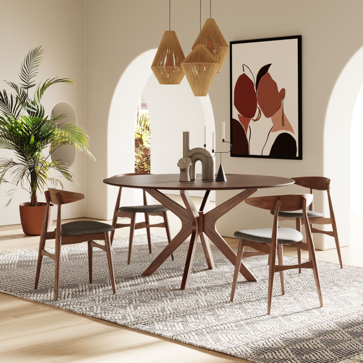 Prospect Large 59 Round Walnut Dining Table
