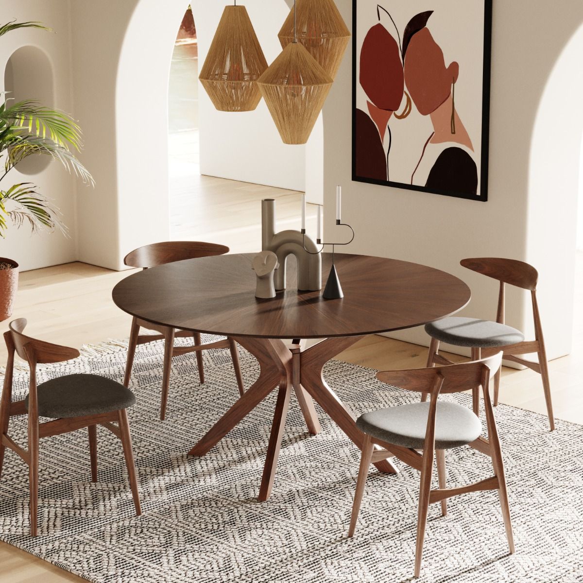 Prospect Large 59 Round Walnut Dining Table