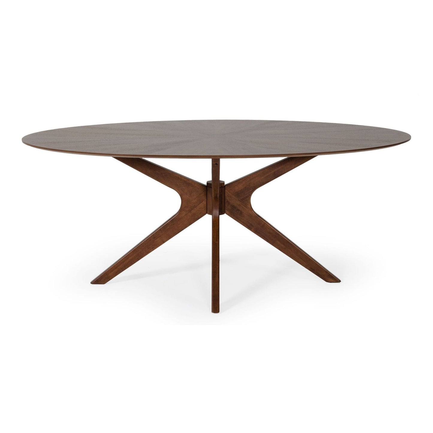 Prospect Oval Walnut Dining Table with Beveled Top and Solid Wood Base