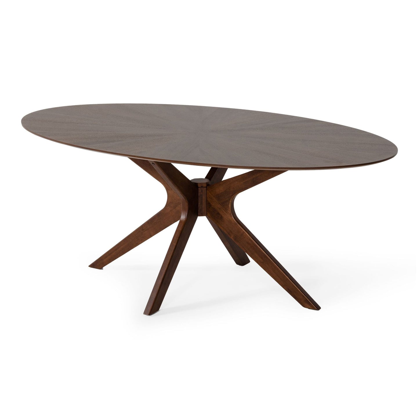 Prospect Oval Walnut Dining Table with Beveled Top and Solid Wood Base