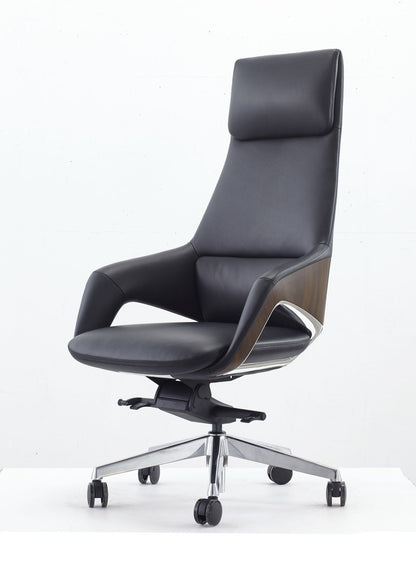 Modrest Prost Executive Office Chair – Modern High-Back Design in Sleek Black Finish