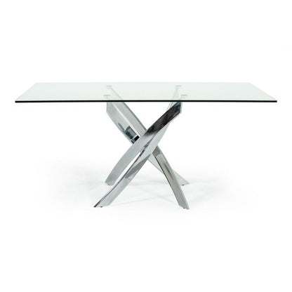 Pyrite Rectangular Glass Dining Table
