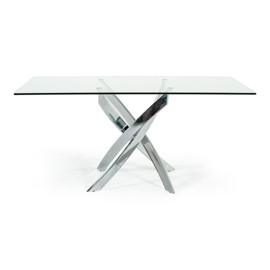 Pyrite Rectangular Glass Dining Table