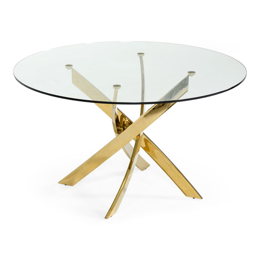 Pyrite Round Glass Dining Table
