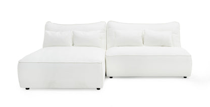 Divani Casa Racine - Modern White Fabric Modular Sectional Sofa