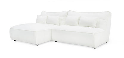 Divani Casa Racine - Modern White Fabric Modular Sectional Sofa