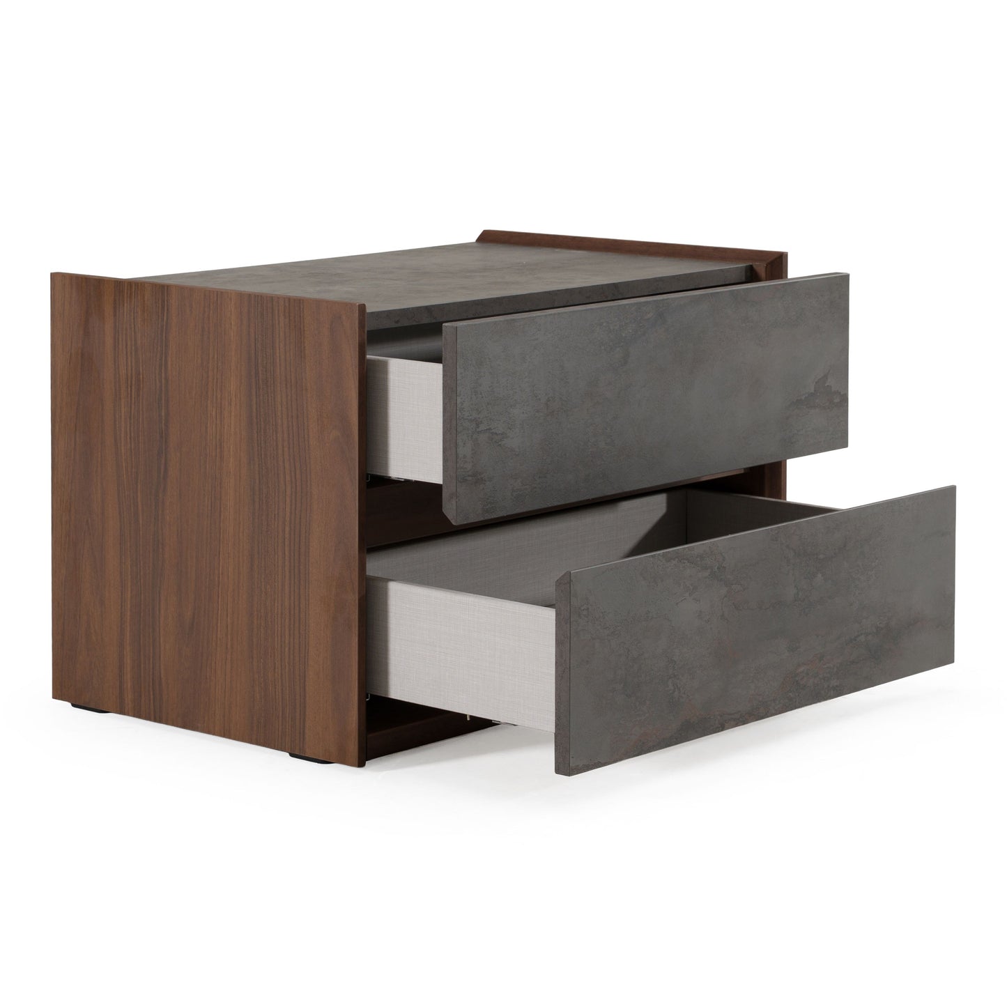 Rado Walnut and Stucco Nightstand