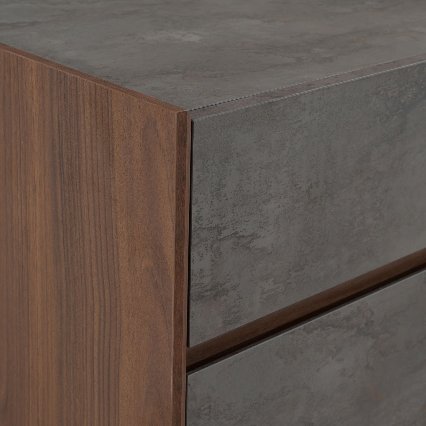 Rado Walnut and Stucco Nightstand