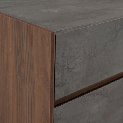 Rado Walnut and Stucco Nightstand
