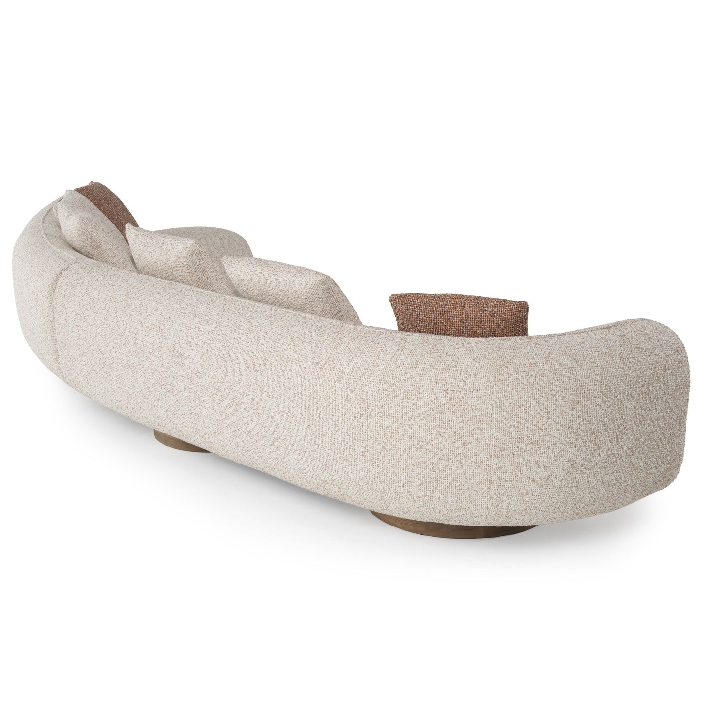 Divani Casa Raywood Modern Multicolored Bouclé Fabric & Ash Wood Sectional Sofa