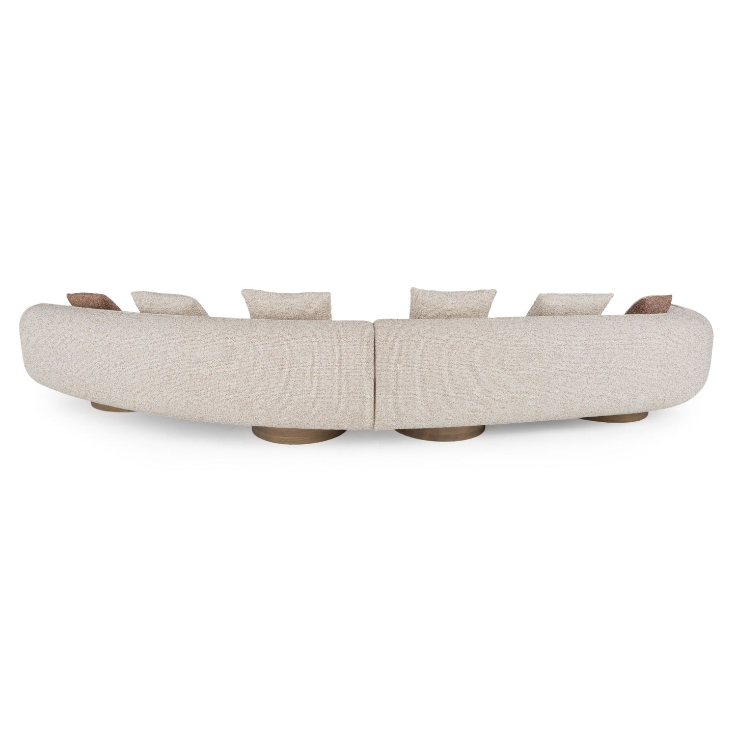 Divani Casa Raywood Modern Multicolored Bouclé Fabric & Ash Wood Sectional Sofa
