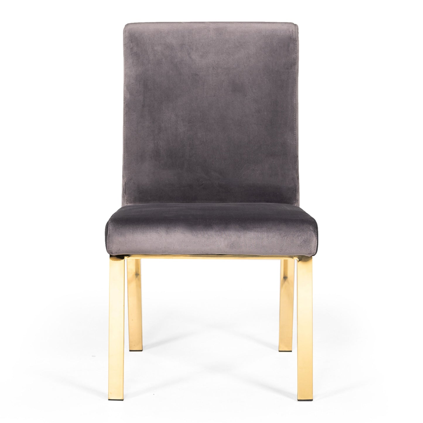 Reba Grey Velvet and Gold Dining Chair Set of 2