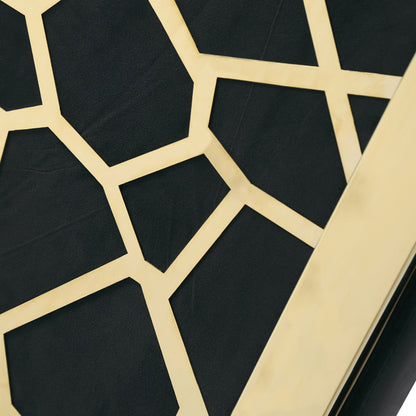 Reba Black Velvet and Gold Dining Chair Set of 2