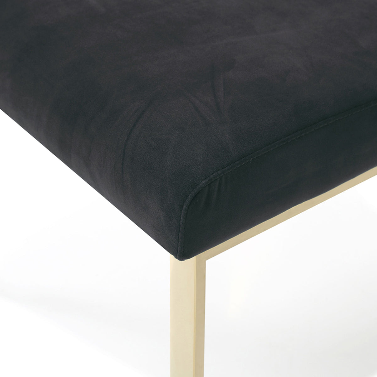 Reba Black Velvet and Gold Dining Chair Set of 2