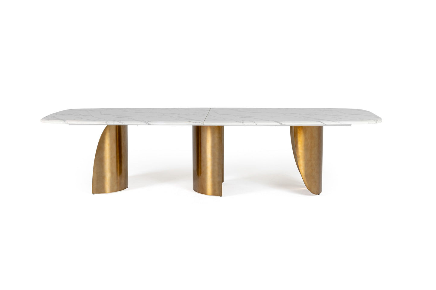 Modrest Reynold - Glam Faux Marble + Gold Stainless Steel Dining Table