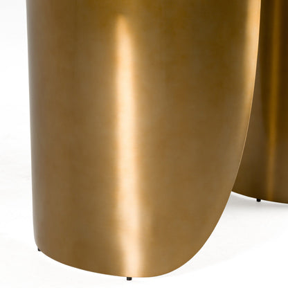 Modrest Reynold - Glam Faux Marble and Gold Stainless Steel 94-Inch Dining Table - Luxurious Statement Piece for Elegant Dining Rooms