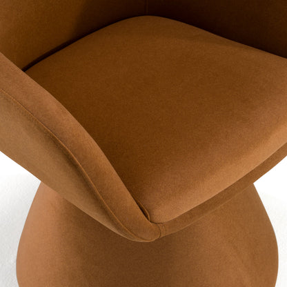 Risa Modern Swivel Beige Fabric Dining Chair